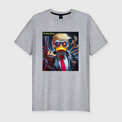 Футболка slim-fit Donald Trump is the duck of peace - joke, цвет: меланж