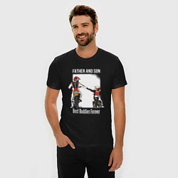 Футболка slim-fit Папа и сын, цвет: черный — фото 2