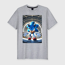 Мужская slim-футболка Соник на сексетной базе