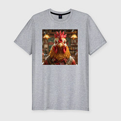 Мужская slim-футболка Петух