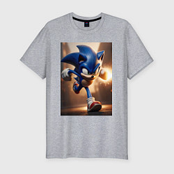 Футболка slim-fit Бегущий Соник, цвет: меланж