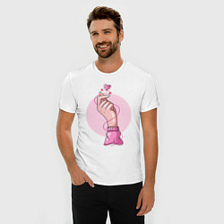 Футболка slim-fit Сердечко, цвет: белый — фото 2