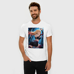 Футболка slim-fit Марин Китагава косплей Fate stay night, цвет: белый — фото 2