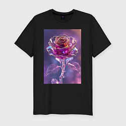 Мужская slim-футболка Кристальная роза