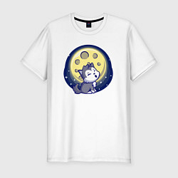 Футболка slim-fit Moon wolf, цвет: белый