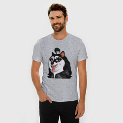 Футболка slim-fit NFT Doge - Kiss, цвет: меланж — фото 2