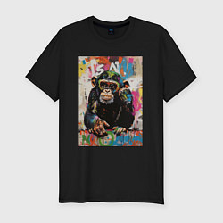 Мужская slim-футболка Monkey color