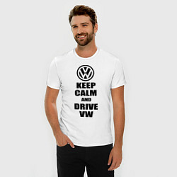 Футболка slim-fit Keep Calm & Drive VW, цвет: белый — фото 2