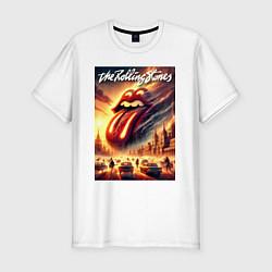 Мужская slim-футболка Logo of the Rollings Stones