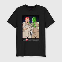 Футболка slim-fit Ghostbusters - Ray and his clone ghost, цвет: черный