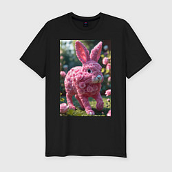 Мужская slim-футболка Кролик из роз