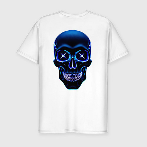 Мужская slim-футболка Skull хэллоуин / Белый – фото 2