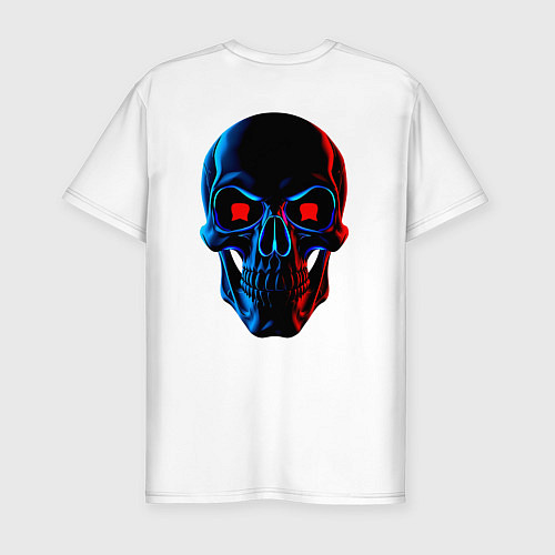 Мужская slim-футболка Skull хэллоуин / Белый – фото 2