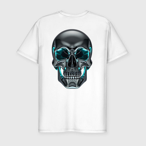 Мужская slim-футболка Skull хэллоуин / Белый – фото 2