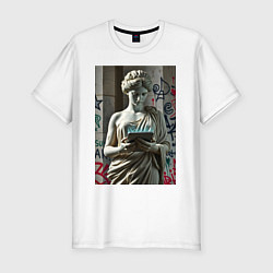 Футболка slim-fit Стрит арт и античность, цвет: белый