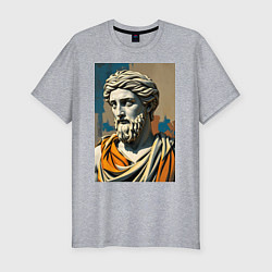 Футболка slim-fit Античная статуя в теплых тонах, цвет: меланж