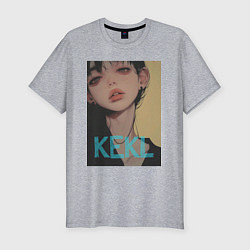 Мужская slim-футболка Mood girl kekl