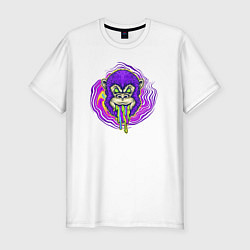 Футболка slim-fit Purple monkey, цвет: белый