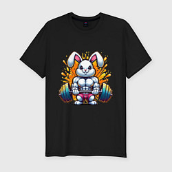 Футболка slim-fit Gym bunny barbell, цвет: черный