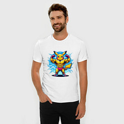 Футболка slim-fit Big Pikachu, цвет: белый — фото 2
