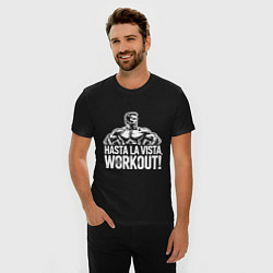 Футболка slim-fit Arnold - hasta la vista workout, цвет: черный — фото 2