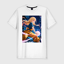 Футболка slim-fit Марин Китагава косплей Dragon Ball, цвет: белый