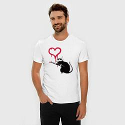 Футболка slim-fit Rat heart, цвет: белый — фото 2