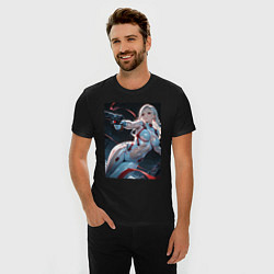 Футболка slim-fit Девушка-наемница, цвет: черный — фото 2