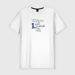 Футболка slim-fit Low detailed bobr, цвет: белый