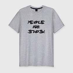 Мужская slim-футболка Depeche Mode - people are people font