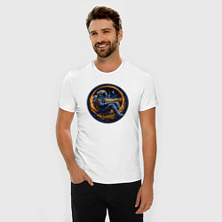 Футболка slim-fit Космонавт внутри луны, цвет: белый — фото 2