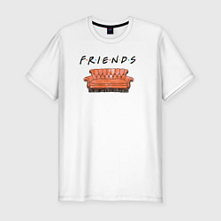 Мужская slim-футболка Friends - logo