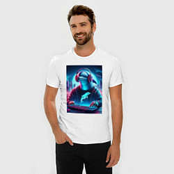 Футболка slim-fit Dolphin is esports player - ai art fantasy, цвет: белый — фото 2