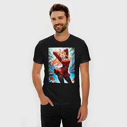 Футболка slim-fit Марин Китагава косплей 002 Darling in the Franxx, цвет: черный — фото 2