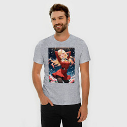 Футболка slim-fit Марин Китагава косплей 002 Darling in the Franxx, цвет: меланж — фото 2