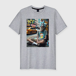 Футболка slim-fit Rick Sanchez is a hippie from New York, цвет: меланж