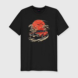 Футболка slim-fit Sunset car, цвет: черный