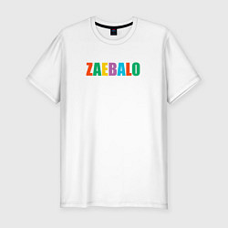 Футболка slim-fit Zaebalo, русский мат по-английски, цвет: белый