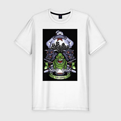 Футболка slim-fit The ghostbusters - slimer, цвет: белый