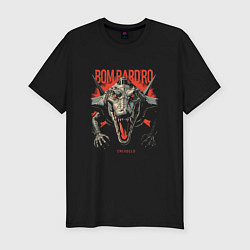 Футболка slim-fit Опасный Бомбардиро крокодило, цвет: черный