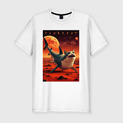 Футболка slim-fit Кошкакула - мем, цвет: белый