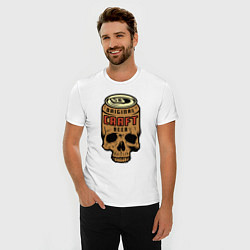 Футболка slim-fit Original craft beer - skull, цвет: белый — фото 2