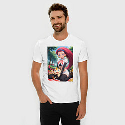 Футболка slim-fit Джесси и Мяут на пикнике, цвет: белый — фото 2