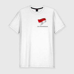 Футболка slim-fit Я Индонезиец - патриотизм, цвет: белый