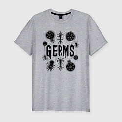 Мужская slim-футболка Микробы вирусы и бактерии