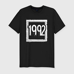 Футболка slim-fit Год 1992 в квадрате, цвет: черный