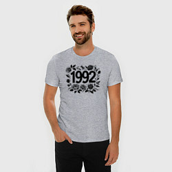 Футболка slim-fit Розы и год 1992, цвет: меланж — фото 2