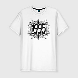 Футболка slim-fit 1995 год в стиле ретро, цвет: белый