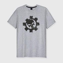 Футболка slim-fit Punisher skull, цвет: меланж
