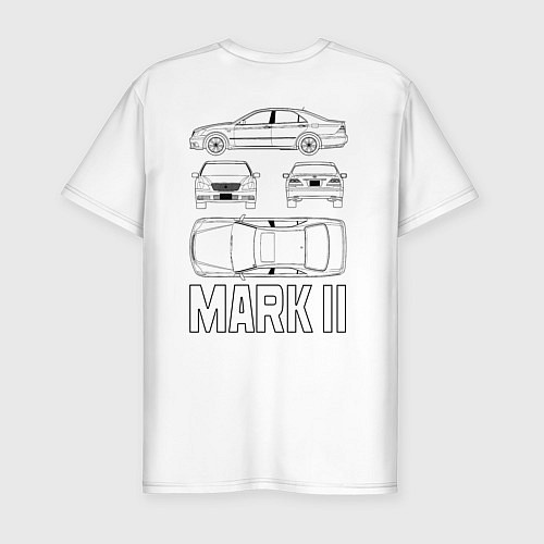 Мужская slim-футболка MARK II схема / Белый – фото 2